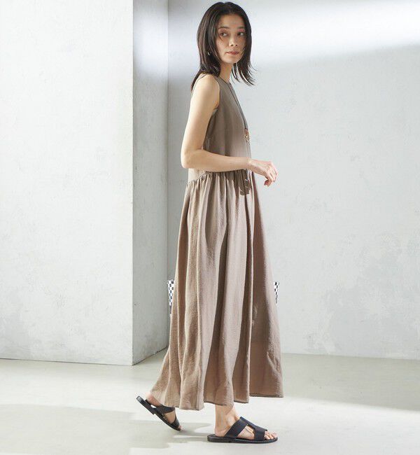 SHIPS for women「〈手洗い可能〉シルク混 シアー ノースリーブ ワンピース」|ワンピース|