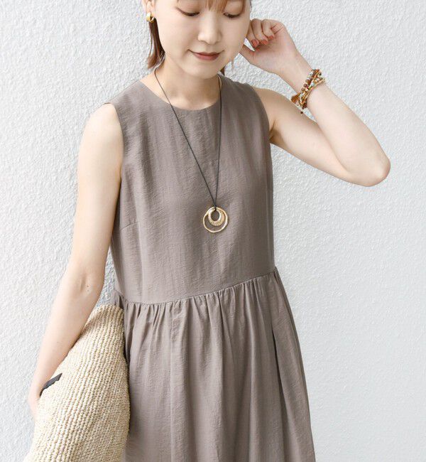 SHIPS for women「〈手洗い可能〉シルク混 シアー ノースリーブ ワンピース」|ワンピース|