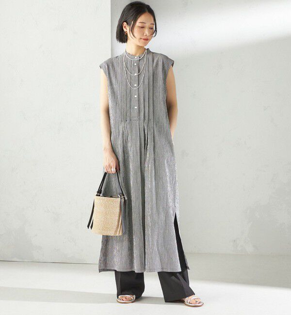 SHIPS for women「〈手洗い可能〉麻調 合繊 2タック ワイド パンツ 2」|その他|