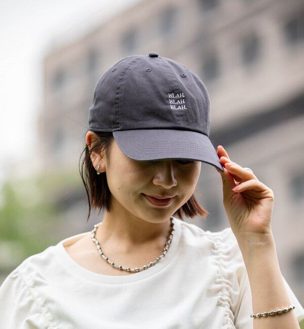 SHIPS any「【一部WEB限定】newhattan: BLAH BLAH BLAH. 刺繍 ベースボールキャップ◇」|キャップ・キャスケット|