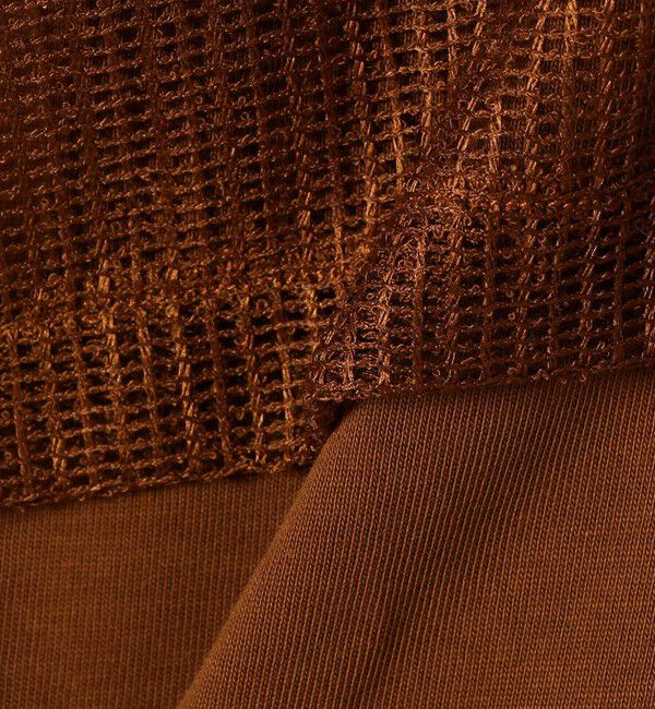 SHIPS any「《一部追加予約》SHIPS any:〈手洗い可能〉メッシュ シアー ハンカチ スリーブ ドッキング TEE」|Tシャツ・カットソー|