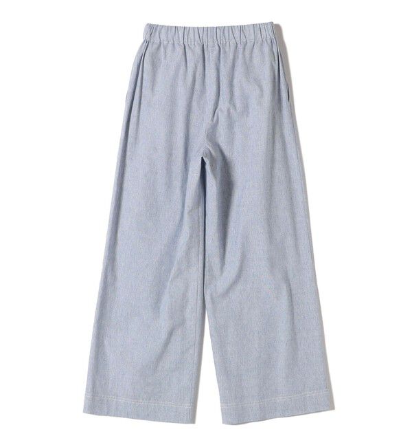 SHIPS for women「〈接触冷感・手洗い可能〉麻混 シャンブレー ウエスト ゴム ワイド パンツ」|その他|