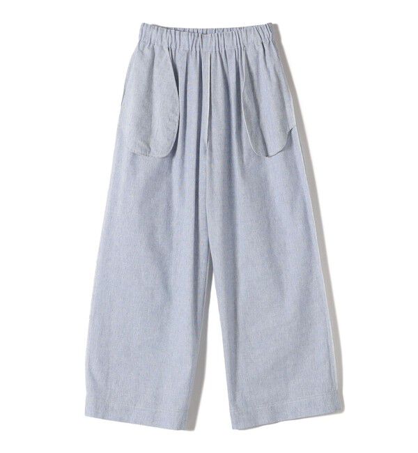 SHIPS for women「〈接触冷感・手洗い可能〉麻混 シャンブレー ウエスト ゴム ワイド パンツ」|その他|