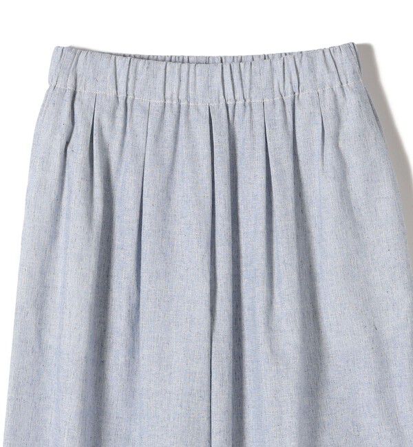 SHIPS for women「〈接触冷感・手洗い可能〉麻混 シャンブレー ウエスト ゴム ワイド パンツ」|その他|