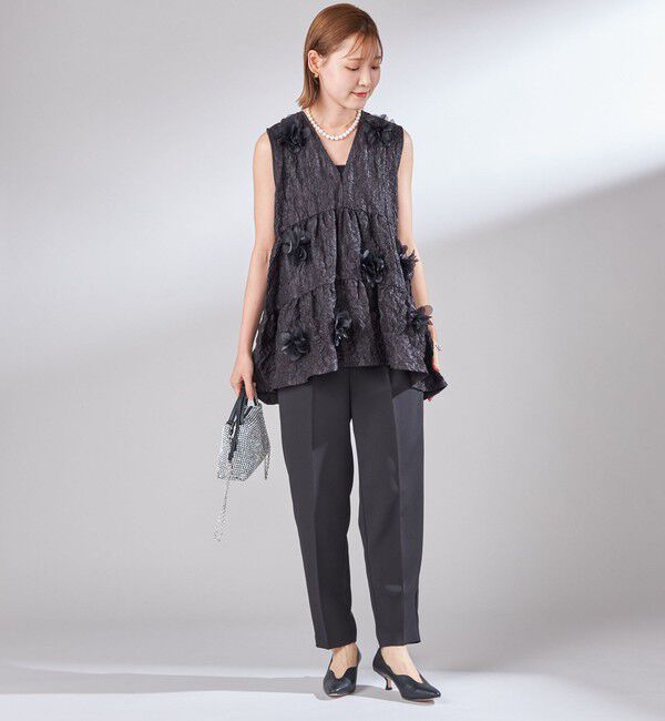 SHIPS for women「TORRAZZO DONNA:〈手洗い可能〉フラワー ティアード ブラウス」|シャツ・ブラウス|