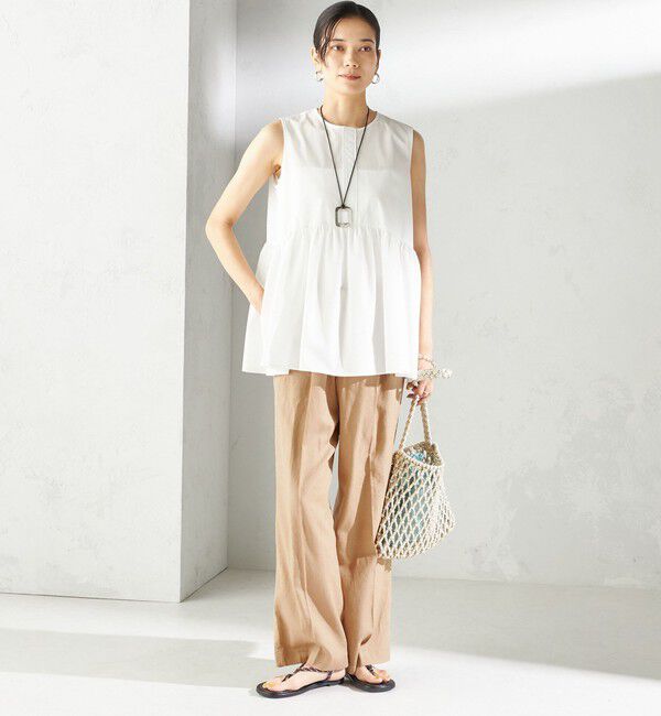 SHIPS for women「〈手洗い可能〉綿麻 ビエラ 2タック パンツ」|その他|