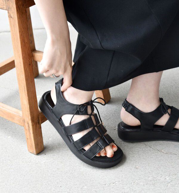 SHIPS any「SHIPS any: グラディエーター プラットフォーム サンダル」|サンダル|ブラック