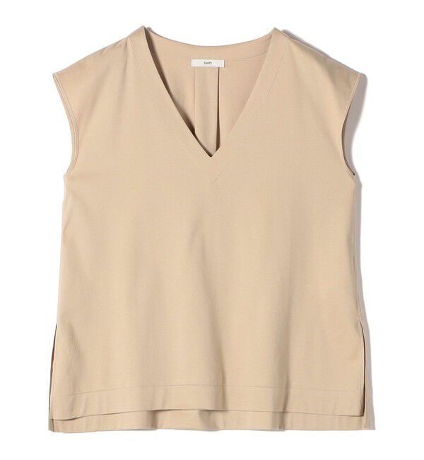 SHIPS for women「〈手洗い可能〉スムース Vネック フレンチ スリーブ」|タンクトップ|