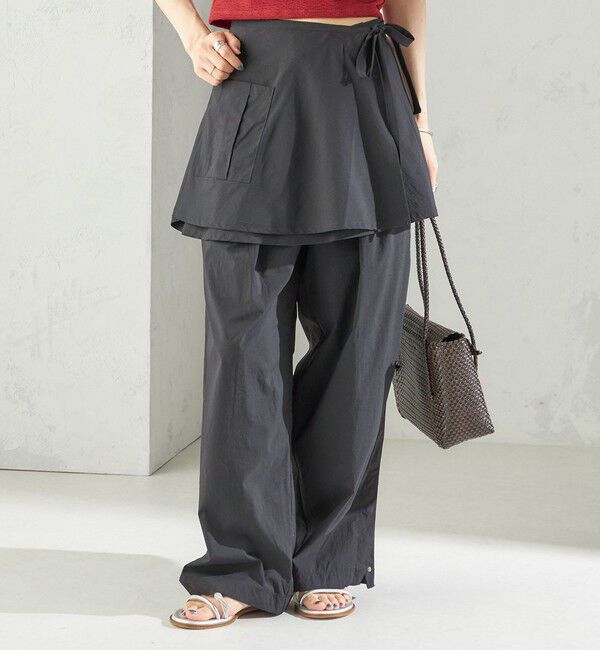 SHIPS for women「maroba:＜手洗い可能＞ラッシュ リボン ラップ スカート」|その他|