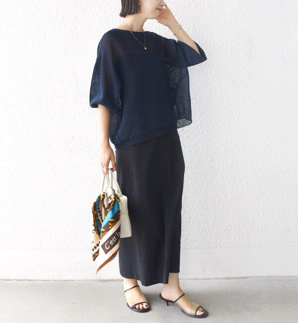 SHIPS for women「〈手洗い可能〉ペーパー パフ スリーブ 半袖 ニット」|ニット・セーター|