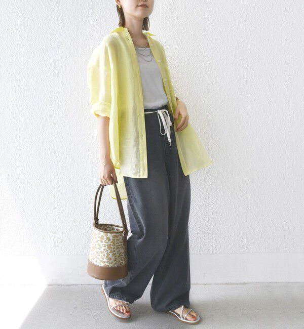 SHIPS for women「〈洗濯機可能〉ドロスト イージー デニム パンツ(ダークグレー)」|デニム|