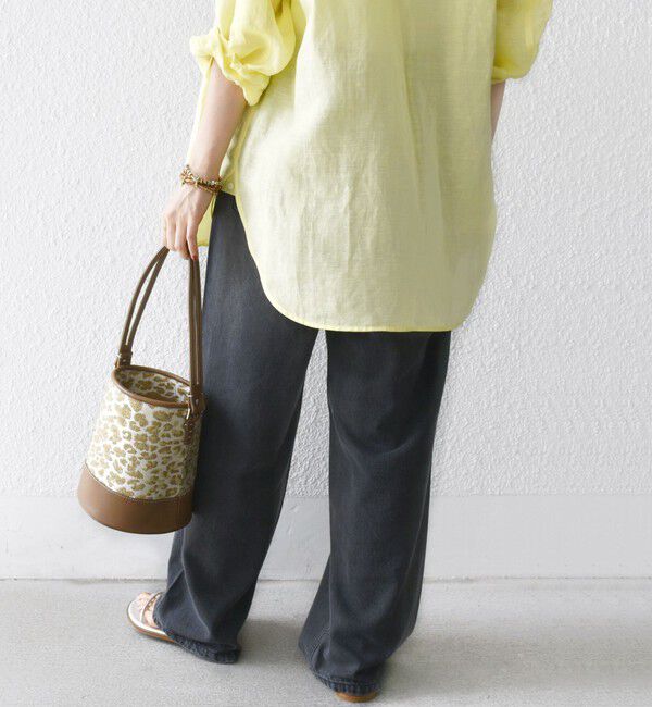 SHIPS for women「〈洗濯機可能〉ドロスト イージー デニム パンツ(ダークグレー)」|デニム|