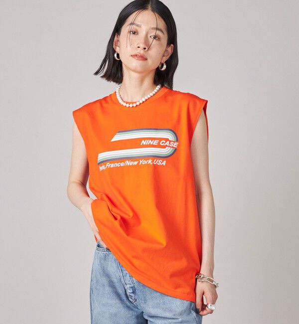 SHIPS for women「SHIPS NINE CASE:ロゴ ノースリーブ TEE」|Tシャツ・カットソー|