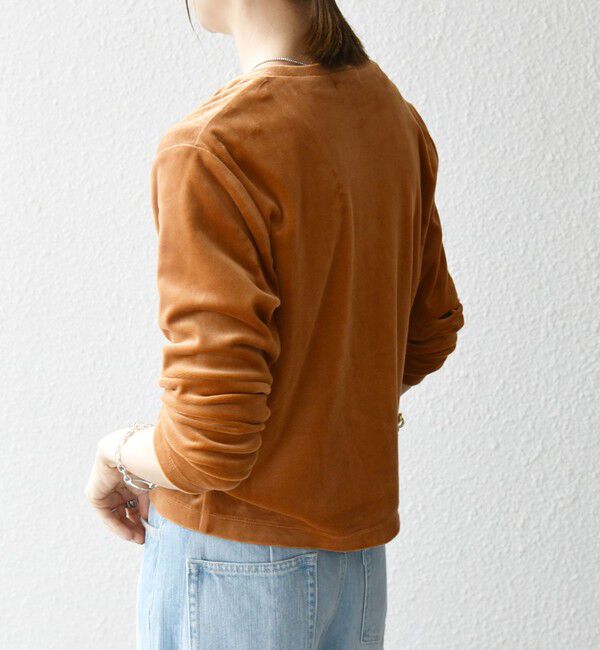 SHIPS any「SHIPS any:〈洗濯機可能〉ポリエステル ベロア コンパクト スナップ カーディガン」|カーディガン|