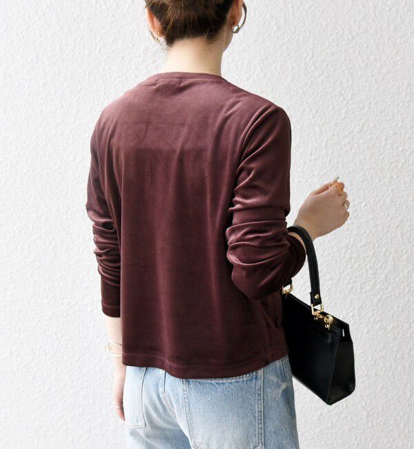 SHIPS any「SHIPS any:〈洗濯機可能〉ポリエステル ベロア コンパクト スナップ カーディガン」|カーディガン|