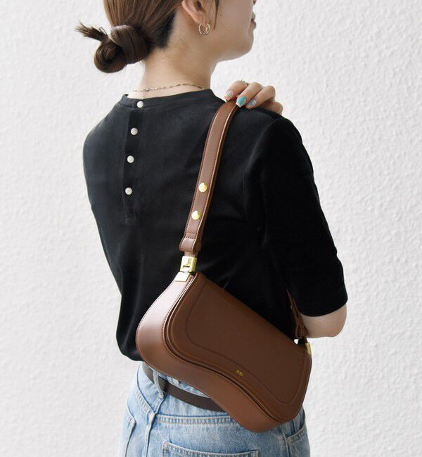 SHIPS any「SHIPS any:〈洗濯機可能〉ポリエステル ベロア ハーフスリーブ コンパクト TEE」|Tシャツ・カットソー|