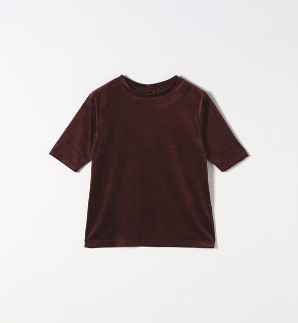 SHIPS any「SHIPS any:〈洗濯機可能〉ポリエステル ベロア ハーフスリーブ コンパクト TEE」|Tシャツ・カットソー|