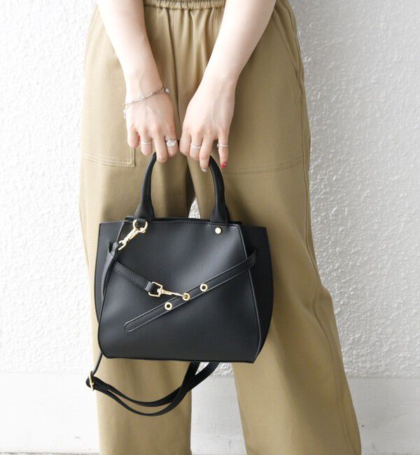 SHIPS any「《一部追加予約》SHIPS any: ベルト デザイン 2WAY スクエア バッグ」|ハンドバッグ|