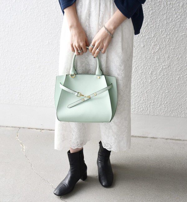 SHIPS any「《一部追加予約》SHIPS any: ベルト デザイン 2WAY スクエア バッグ」|ハンドバッグ|