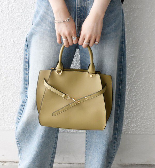 SHIPS any「《一部追加予約》SHIPS any: ベルト デザイン 2WAY スクエア バッグ」|ハンドバッグ|