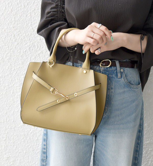 SHIPS any「《一部追加予約》SHIPS any: ベルト デザイン 2WAY スクエア バッグ」|ハンドバッグ|