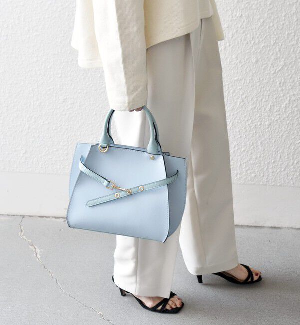 SHIPS any「《一部追加予約》SHIPS any: ベルト デザイン 2WAY スクエア バッグ」|ハンドバッグ|