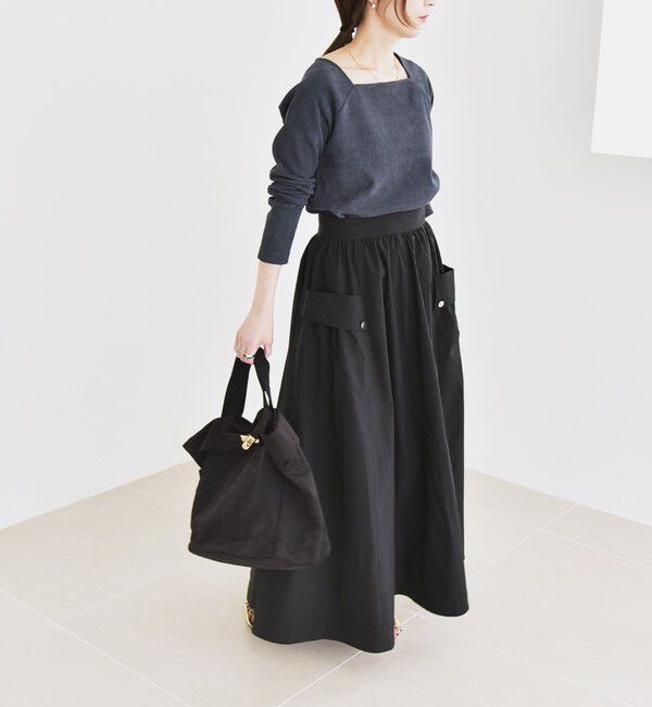 quaranciel「quaranciel:〈洗濯機可能〉タイプライター ギャザー フレア ポケット スカート」|スカート|