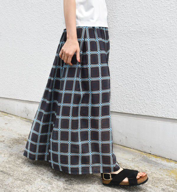 SHIPS for women「【SHIPS別注】UHURU:〈手洗い可能〉シアープリント ギャザー スカート」|スカート|