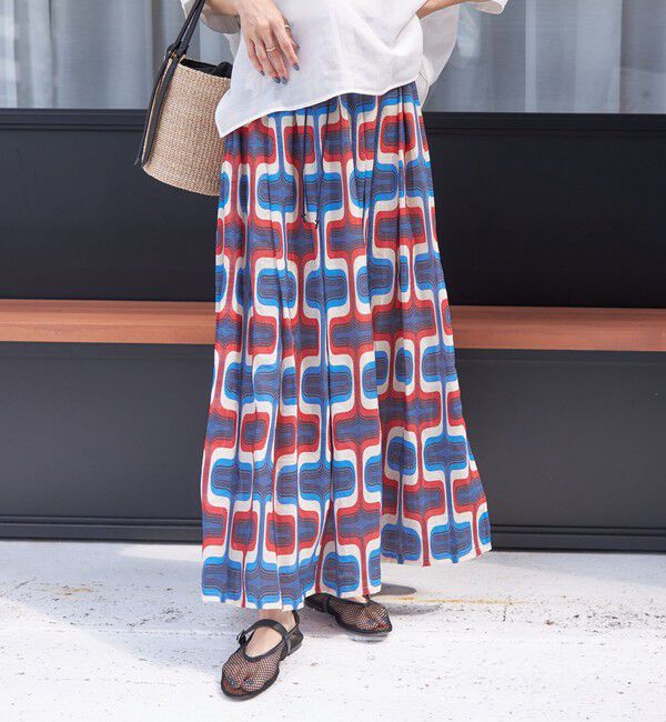 SHIPS for women「【SHIPS別注】UHURU:〈手洗い可能〉シアープリント ギャザー スカート」|スカート|