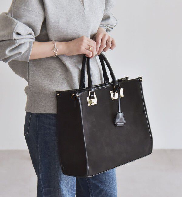 quaranciel「quaranciel: 2way パイピング ライン スクエア トート バッグ」|トートバッグ|