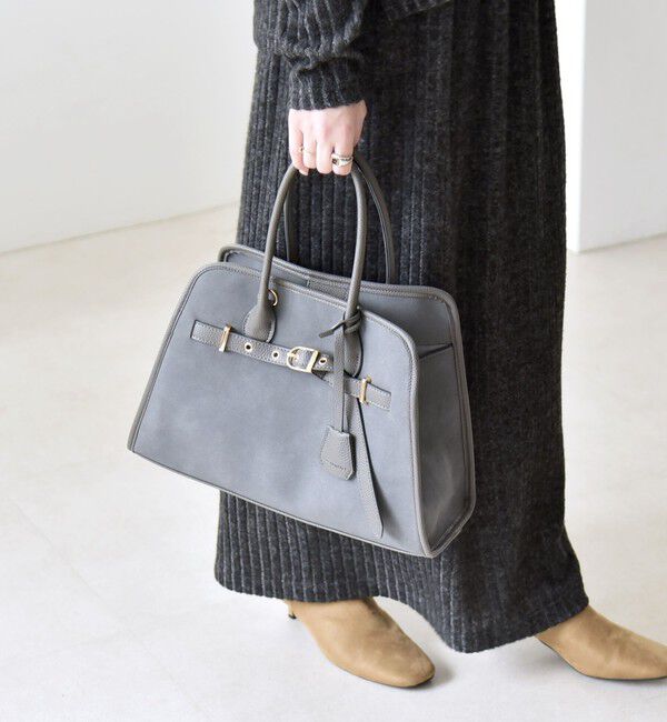 quaranciel「quaranciel: 2way 金具 ベルト スクエア トート バッグ（A4対応）」|トートバッグ|