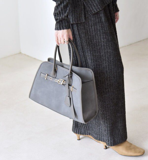 quaranciel「quaranciel: 2way 金具 ベルト スクエア トート バッグ（A4対応）」|トートバッグ|