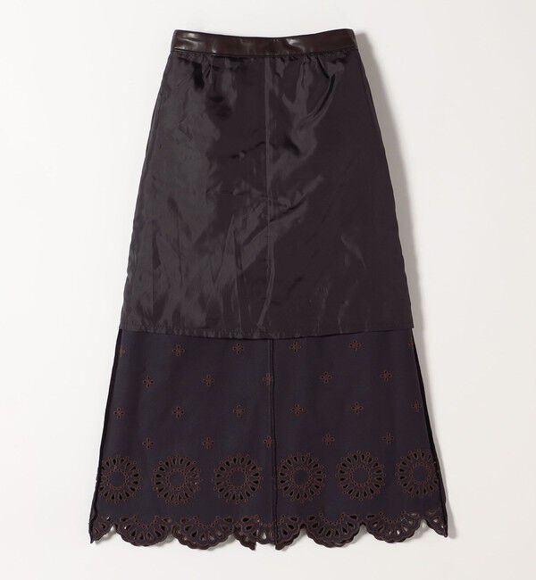 quaranciel「quaranciel: フラワー 刺繍 バック スリット ロング スカート」|スカート|