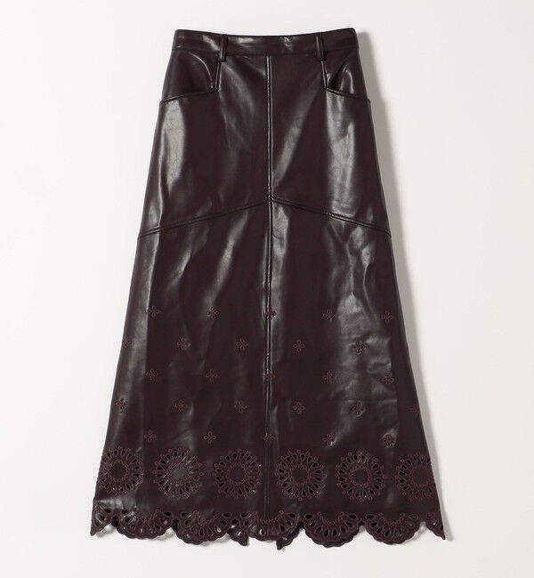 quaranciel「quaranciel: フラワー 刺繍 バック スリット ロング スカート」|スカート|