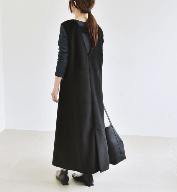 quaranciel「quaranciel: ジャージー メルトン Vネック ジャンパー スカート」|ジャンパースカート|