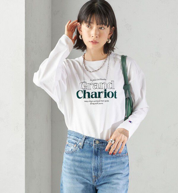 SHIPS for women「【SHIPS別注】Champion: プリント ロングスリーブ TEE」|Tシャツ・カットソー|