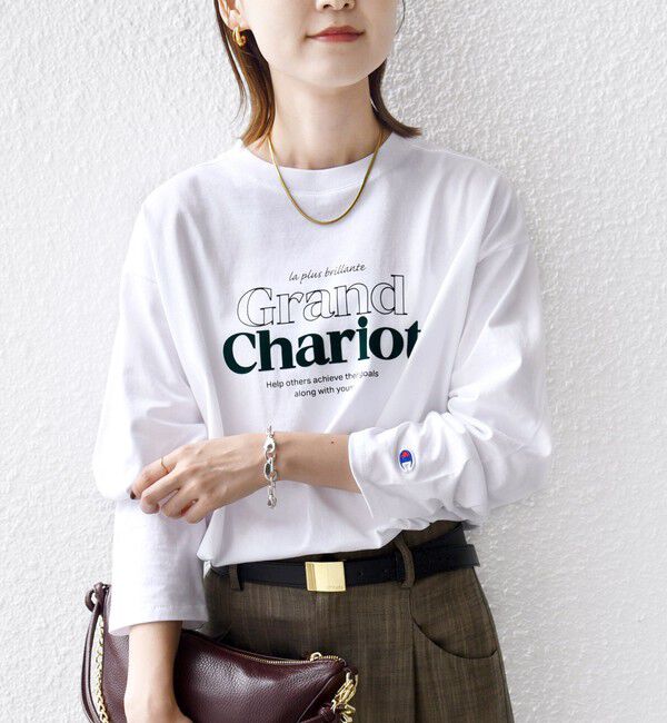 SHIPS for women「【SHIPS別注】Champion: プリント ロングスリーブ TEE」|Tシャツ・カットソー|