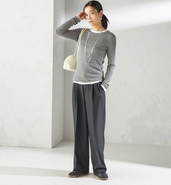 SHIPS for women「〈手洗い可能〉TUMUGITO(R) シャーク ツイード タック パンツ」|その他|