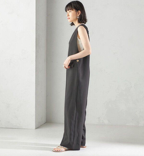 SHIPS for women「〈手洗い可能〉ハイカウント ダブルクロス オールインワン」|オールインワン|