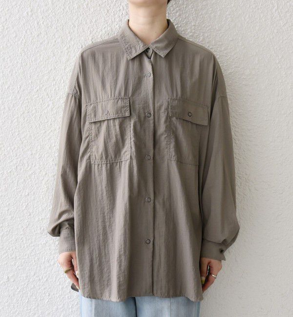 SHIPS any「SHIPS any:〈多機能/洗濯機可能〉ナイロン タスラン ポケット ビッグ シャツ」|シャツ・ブラウス|
