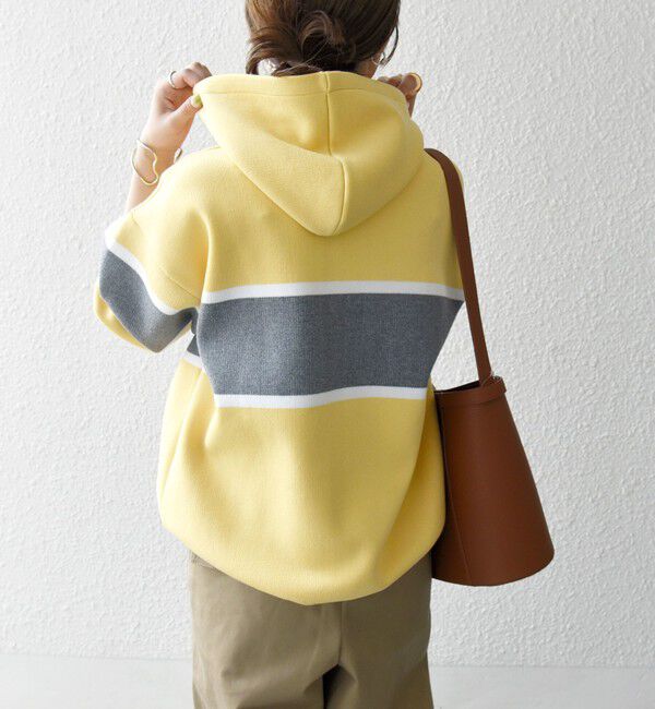 SHIPS any「SHIPS any:〈手洗い可能〉パネル ボーダー フーディー ニット プルオーバー」|パーカー|