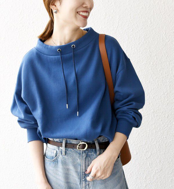 SHIPS any「SHIPS any:〈洗濯機可能〉USA コットン 裏起毛 ボトルネック プルオーバー」|スウェット・ジャージ|ブルー