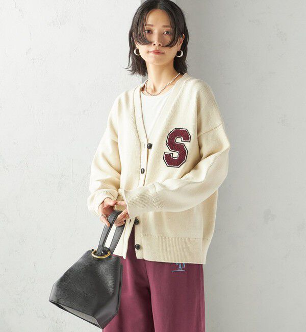 SHIPS for women「〈手洗い可能〉サガラ ワッペン レタード カーディガン」|カーディガン|