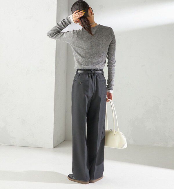 SHIPS for women「〈手洗い可能〉ラメ シアー リブ ニット プルオーバー」|ニット・セーター|