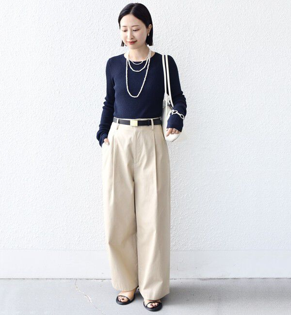 SHIPS for women「〈手洗い可能〉ラメ シアー リブ ニット プルオーバー」|ニット・セーター|