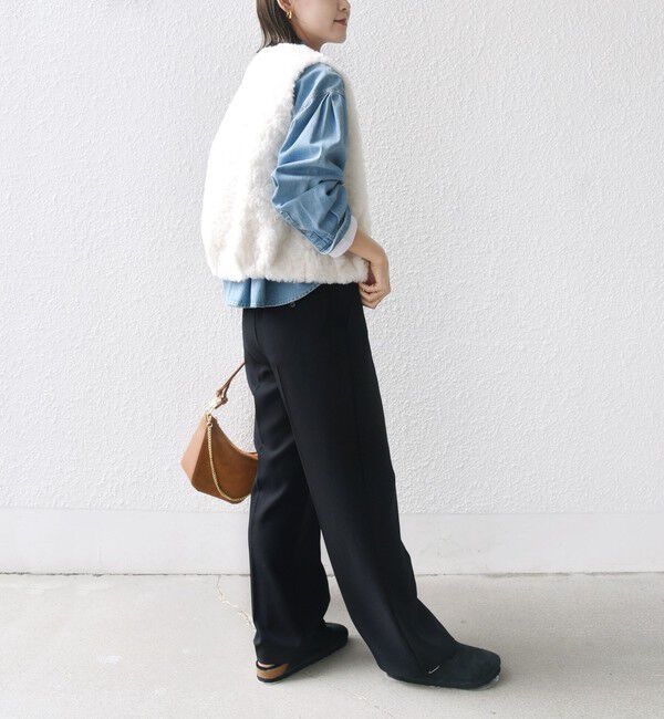 SHIPS for women「ランダム ファー ショート ジレ」|ベスト・ジレ|