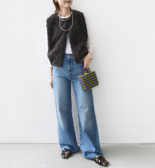 SHIPS for women「ランダム ファー ショート ジレ」|ベスト・ジレ|