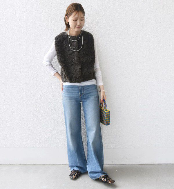 SHIPS for women「ランダム ファー ショート ジレ」|ベスト・ジレ|