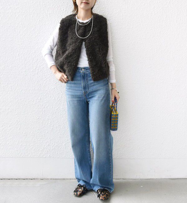 SHIPS for women「ランダム ファー ショート ジレ」|ベスト・ジレ|