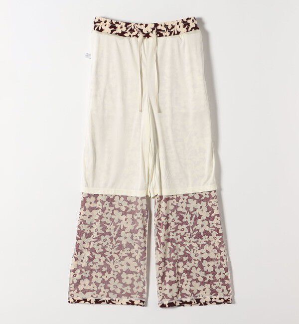 SHIPS any「SHIPS any:〈洗濯機可能〉フラワー ポリエステル ベロア ワイド イージー パンツ」|その他|
